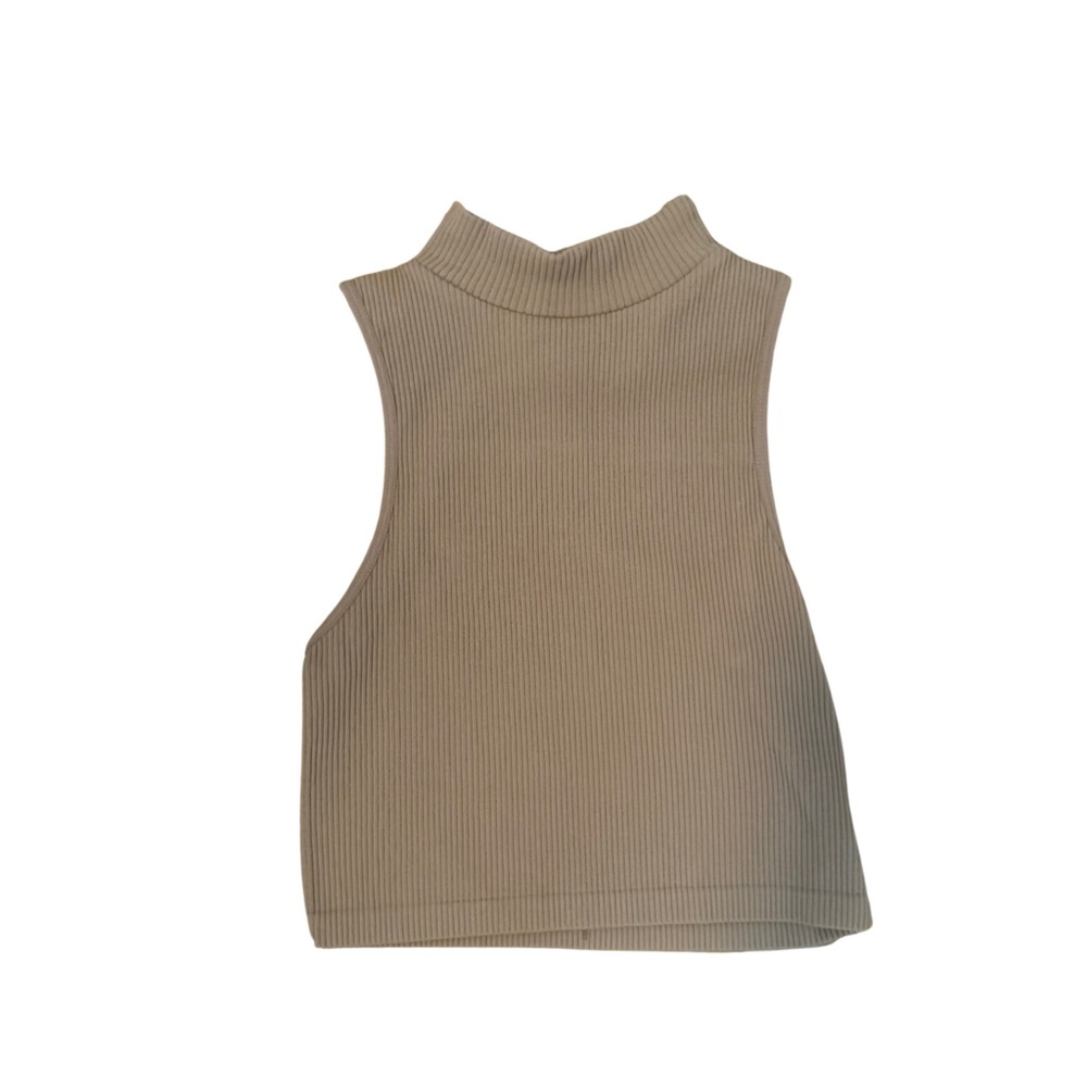 💰5/$20💵 SALE!!! Zara Brown Ribbed Mock Neck Crop Top🐻